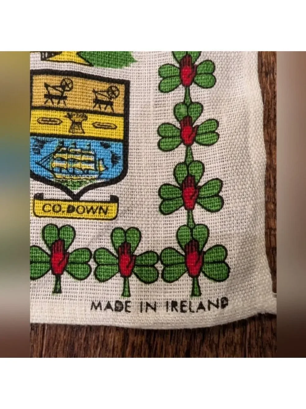 Vintage Ulster Irish Linen Tea Towel Wall Hanging Northern Ireland - IE